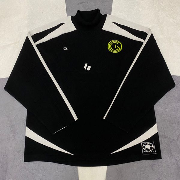 

stylish versatile classic men's oversize knitted turtle neck sweaters 10th autumn winter soft and comfortable women patchwork jumpers