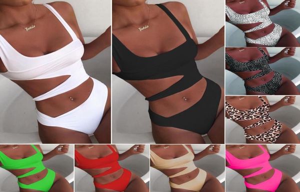 

summer new women onepiece pure color bikini cutout multicolors european and american wind sli fit swimsuits9768069, White;black