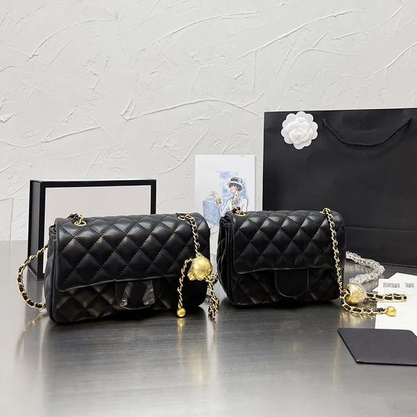 

designer bag classic flap luxury handbag tote bag chain shoulderbag clutch women checked thread purse double letters solid hasp waist square