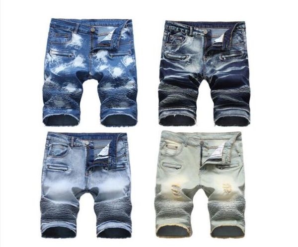 

fashion mens summer shorts stretch slim skinny fit jeans men cotton casual distressed short knee length denim clothing9070430, White;black