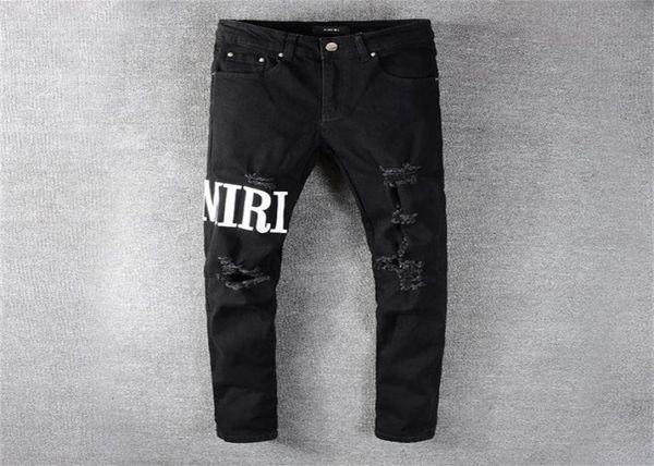 

mens fashion straight slim ripped jeans trousers men streetwear motorcycle biker jean pants size 2938 6491599147, Blue