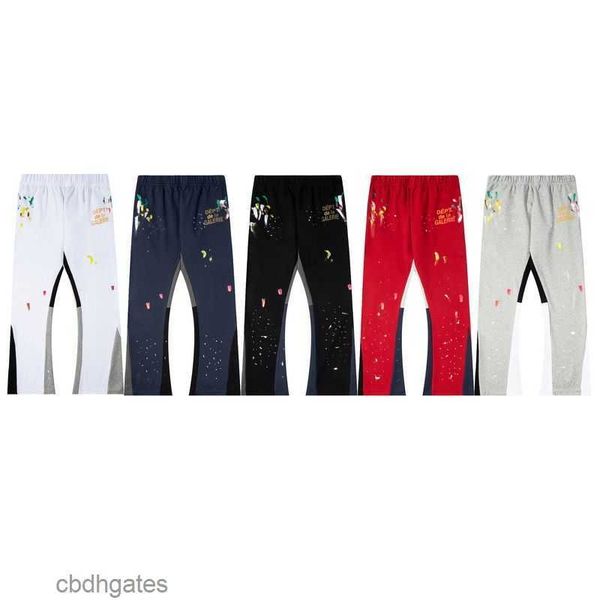 

2023 deptt sweat pants long pant gallerry mens fashion high version new products autumn winter american brand color hand-painted casual men, Black