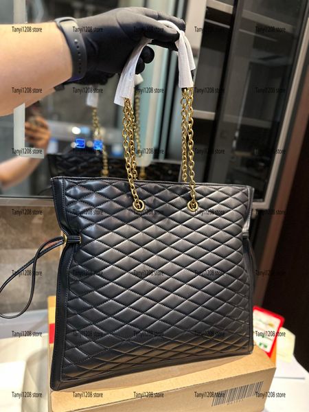 

vintage women designer luxury the tote bag large fashion gaby quilted shopping bag lady real leather 7a quality handbag with chain black cro
