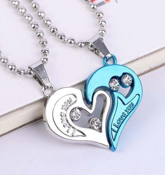 

fashion jewelry i love you necklace pendant mixed styles love necklace for couples heart love pendants necklace for ladies and men2434414, Silver