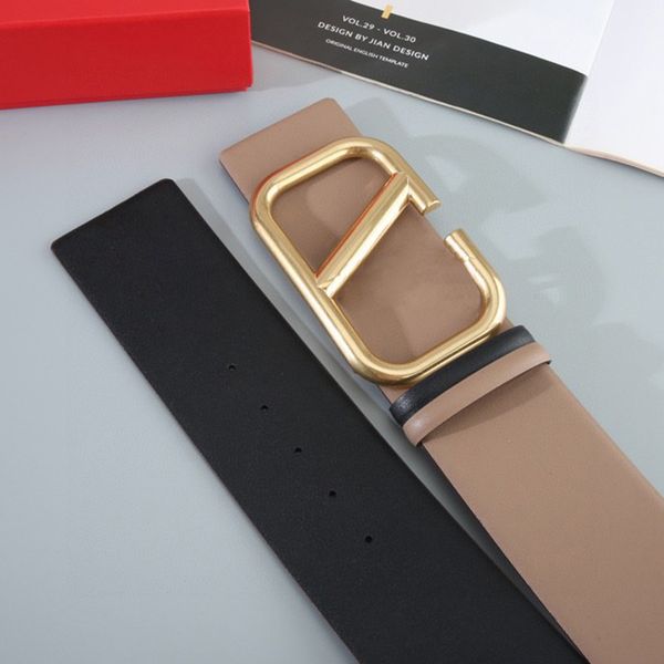 

7v designer fashion women belt womens genuine leather big solid letters buckle designer cowhide belts luxury waistband 7cm 10 styles optiona, Black;brown
