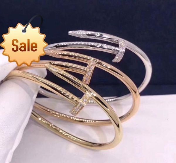 

kajia nail bracelet luhan same 18k rose gold with platinum plated diamond couple gift jewelry mqya4727335, Golden;silver
