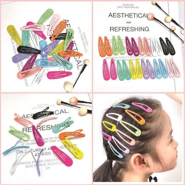 

10pcs children's hair clip cute and sweet little girl bangs broken hair headwear metal paint back hair spoon bb clip, Slivery;white