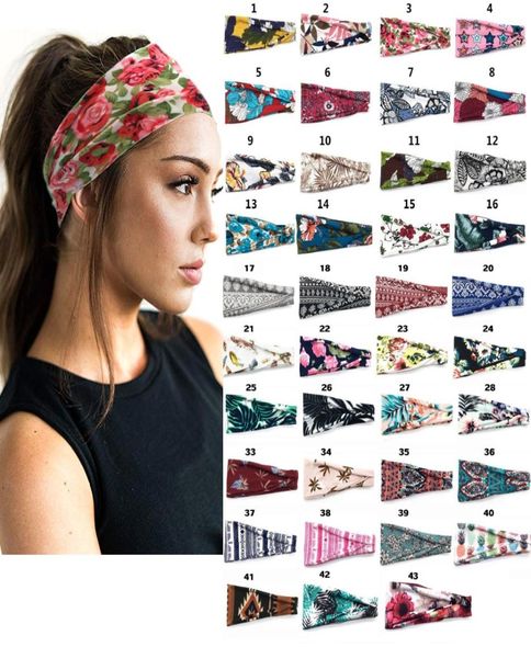 

new running athletic travel floral turban headband elastic hairband boho headwraps for women girls cute hair accessories2315596, Silver