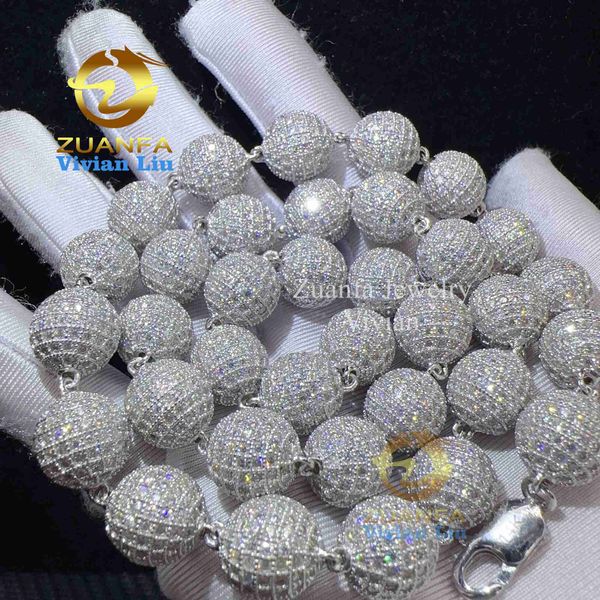 

luxury iced out 925 sterling silver women vvs moissanite miami cuban link chain