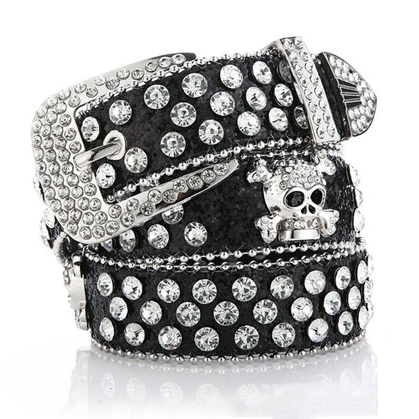 

belts y2k gothic subculture punk skeleton diamond belt leather skull belts 230831, Black;brown