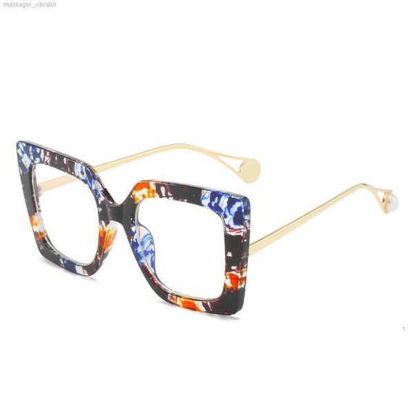 

optical mirror pc full 95811 frame women's mirror frame personality square mirror frame two-color mirror frame anti blue light hcob 2 2, White;black