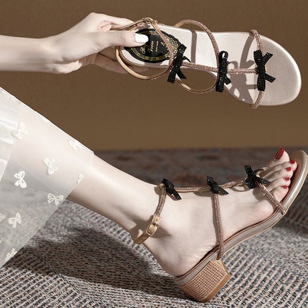 

designer high heels women's dress shoes bow embellished shiny stylish 4.5cm heels openwork pockets outdoor casual shoes trendy new shoe, Black