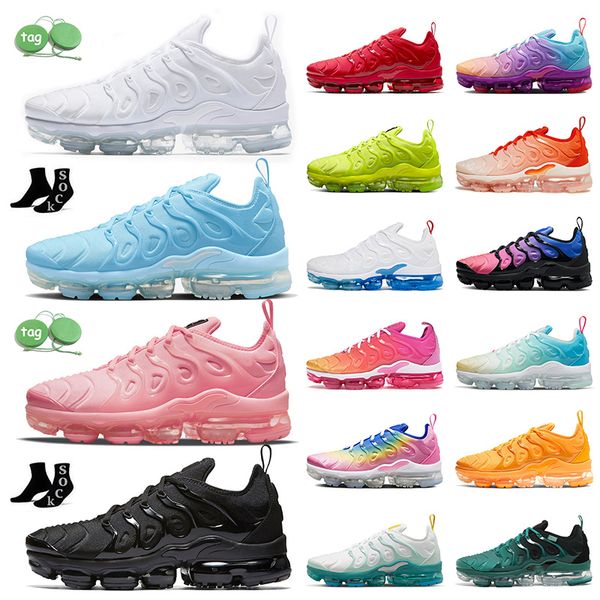 

big size 36-47 women men tn plus vamaxporas running shoes triple white black og tnplus tns sports sneakers utility pink atlanta marseilles u