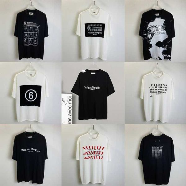 

designer t shirt high version short sleeved men's loose cut out embroidery number stitching letter niche trendy t-shirt fog, White;black