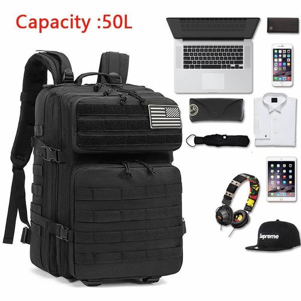 

backpack 50l military tactical backpack for men waterproof large capacity bags outdoor sport hiking camping hunting trekking rucksacks 23083