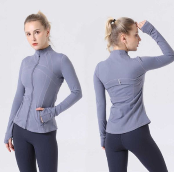 

lusyoga jacket women's define workout sport coat fitness sport quick dry activewear solid zip up sweatshirt sportwear, Black