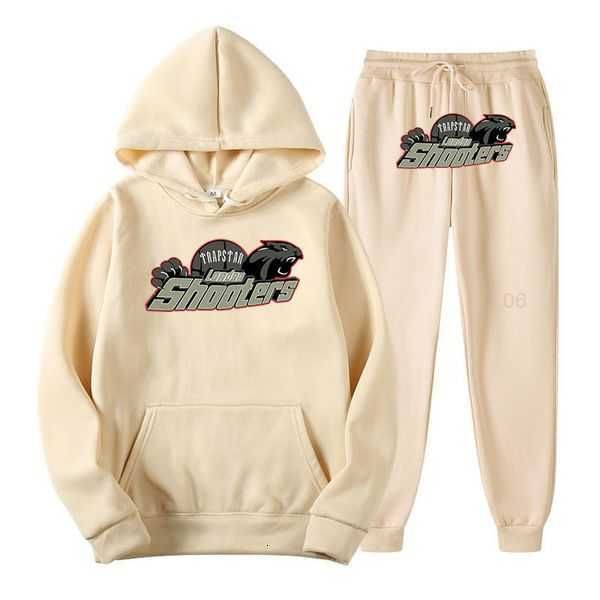 

trapstar tracksuit black mens hoodie trapstar men sportswear designer pants set running basketball 2 piece loose women long sleeve gouh, Gray