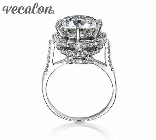 

vecalon 2016 brand design female crown ring 5ct simulated diamond cz 925 sterling silver engagement wedding band ring for women2889920, Slivery;golden
