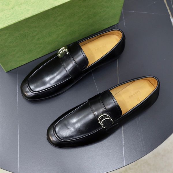 

men designer luxury dress shoes loafers round toe solid slip-on handmade wedding shoes for men size 38-46, Black