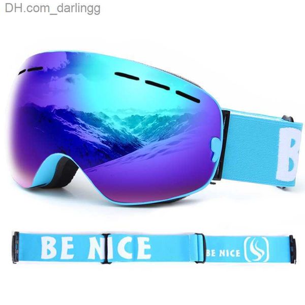 

ski goggles snow goggles ski snowboard men skiing eyewear uv 400 snow protection glasses double spherical mirror lens women skiing eyewear q