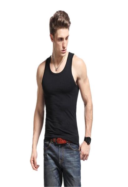 

whole men tank 2016 100 cotton undershirt bodybuilding fitness sleeveless vest fashion clothing men tank to3353394, White;black