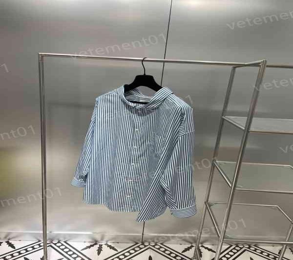 

womens blouses fashion brand striped cotton back logo print oversized shirt luxury designer shirts for women clothing4980294, White