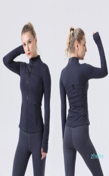 

2021 align 07 women039s yoga long sleeves jacket solid color nude sports shaping waist tight fitness loose jogging sportswea7976003