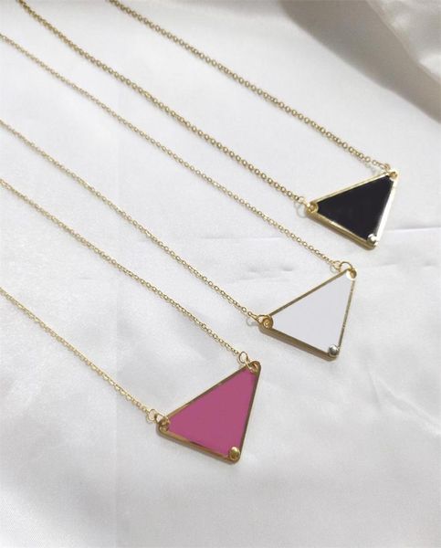 

popular luxury brand inverted triangle pendant letter p necklace gold fashion simple thin clavicle chain charm women jewelry1810781, Silver