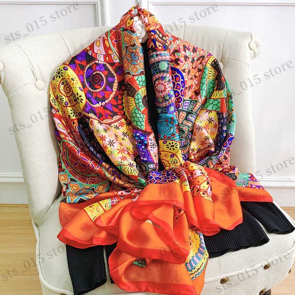 

shawls 2022 brand women scarf foulard printed shawl fashion summer pareo wrap scarves female beach stoles bandanna muffler ladies silk t2309, Blue;gray