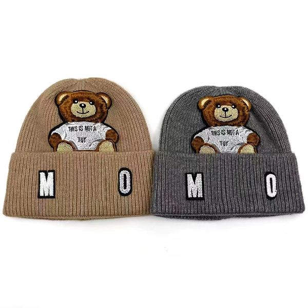 

irregular luxurys designers beanie hat skull cashmere letters casual outdoor bonnet knit hats warm fashion bear beanies, Blue;gray