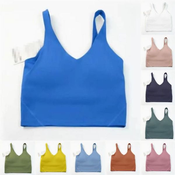

designer yoga outfit lu-20 u type back align tank gym clothes women casual running nude tight sports bra fitness beautiful underwear vest s