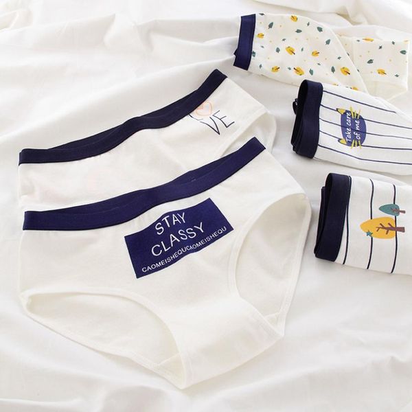 

simple letter forest meow panties women cotton midwaist ms cotton triangle bottoms cotton girl 22504315224, Black;pink