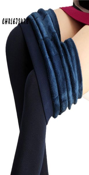 

sxl 8 colors women39s warm velvet leggings autumnwinter big size candy colors thick faux knitted thicken slim stretch legging2484010, Black