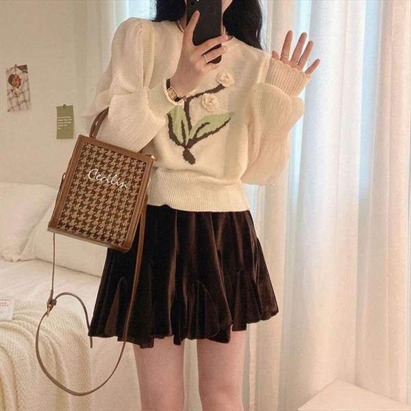 

autumn style womens sweaters french pure desire loose chiffon shirt fake two pieces cute refreshing shirts, White;black