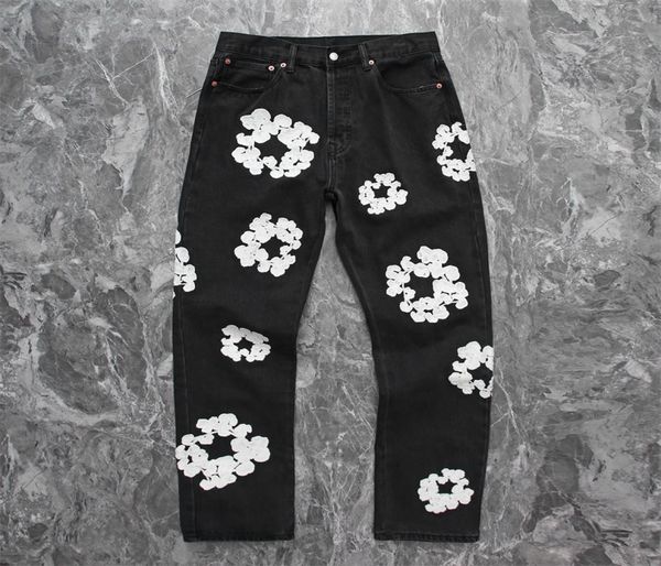 

pants heavy jeans embroidery thick washed ed men039s women039s 1 black denim5923717, Black;brown