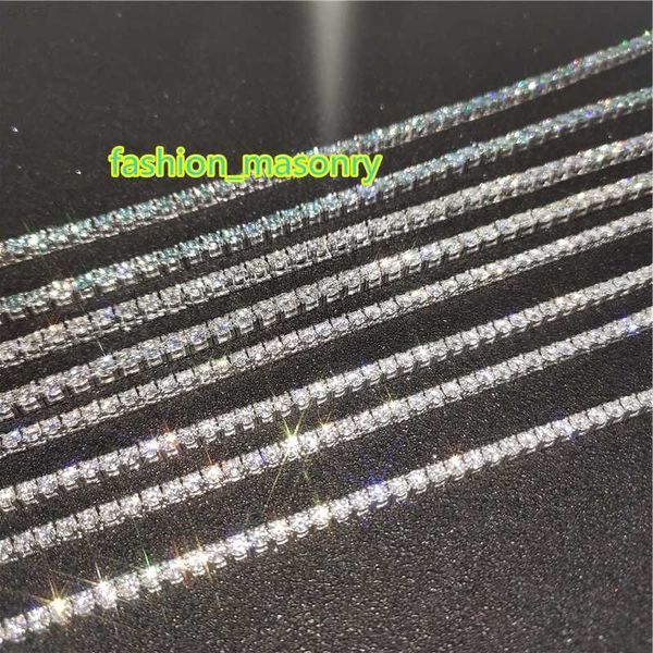 

2mm 3mm 4mm 5mm 925 sterling silver vvs moissanite tennis chain