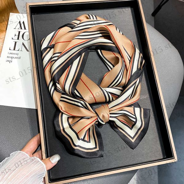 

scarves luxury brand silk skinny scarf women hair bands fashion headband shawls wraps ladies kercheif neck tie female foulard bandana t23042, Blue;gray