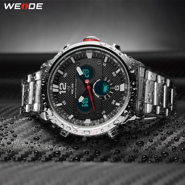 

weide mens sport luxury brand quartz movement water resistant relojes hombre fashion casual alarm digital wristwatch clock205v, Slivery;brown