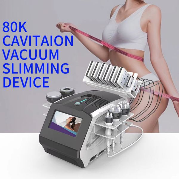 

new ultrasonic 80k cavitation rf machine body slimming cavitation vacuum rf fat burning cellulite removal device with laser pads