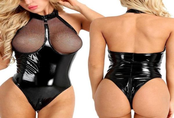 

bodysuit women lingerie leather mesh lingerie plus size babydoll underwear bodysuit sleepwear underwear nightwear new3348114, Black;red