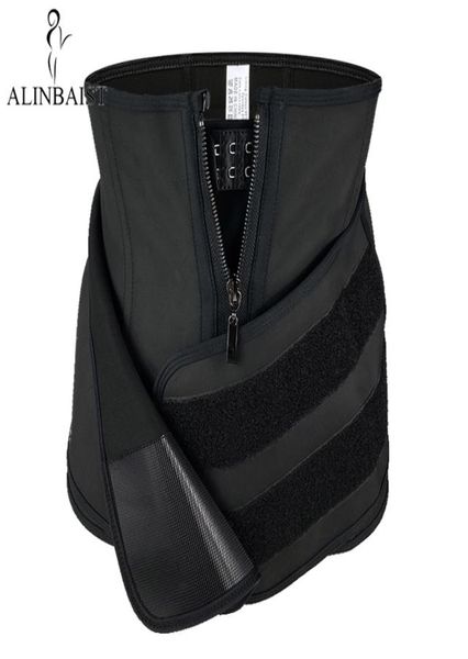 

high compression latex waist trainer rubber waist cincher body shaper 9 steel boned firm body shapewear stomach slimming belt 21046623604, Black;white