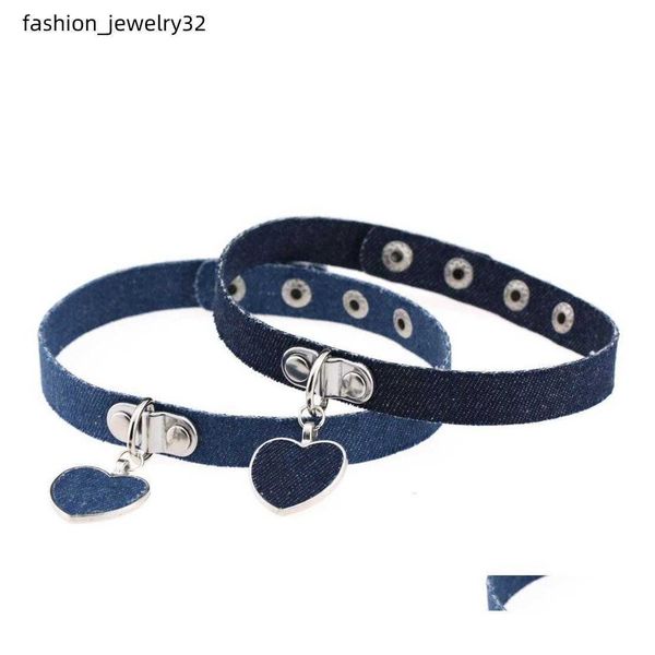 

chokers choker necklace for women statement colliers rock harajuku punk neck chain collar clavicle love pendant cowboy drop delivery dhqmp, Golden;silver