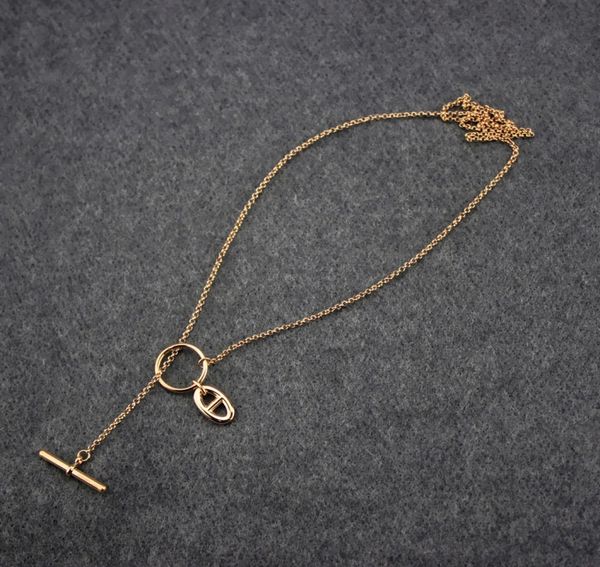 

pig nose hollow necklace women sweater chain 14k golden long necklaces charms wedding jewelry3647333, Silver