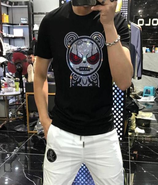 

2022 new diamond men039s tshirts shortsleeved streetwear casual fashion design slim brand men t shirts 0336225434, White;black
