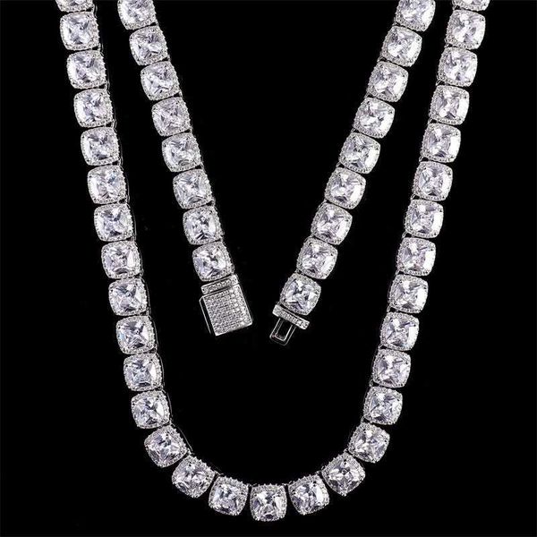 

5mm 6mm iced out vvs moissanite baguette tennis chain for men pure 925 silver