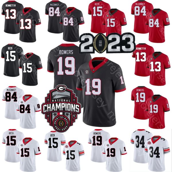 

uga college ncaa football jersey carson beck stetson bennett iv brock bowers ladd mcconkey brock vandagriff mims williams walker malaki star, Black;red