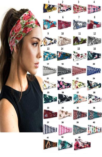 

new running athletic travel floral turban headband elastic hairband boho headwraps for women girls cute hair accessories9584556, Silver