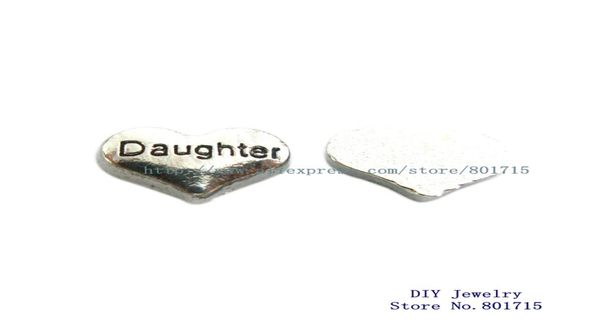 

new design fc261 daughter heart floating locket charms 10pcs for floating living locket as gift wholes 2785339, Blue;slivery