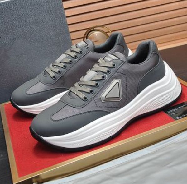 

runner sports casual shoes re-nylon brushed leather sneakers black white luxury footwear comfort walking