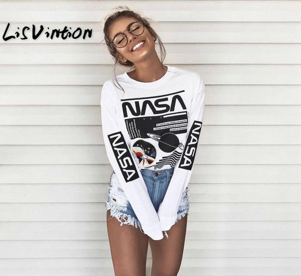 

new arrival ladies fashion women casual spring autumn clothes tee shirt letters printed long sleeve tee feminina4180379, White